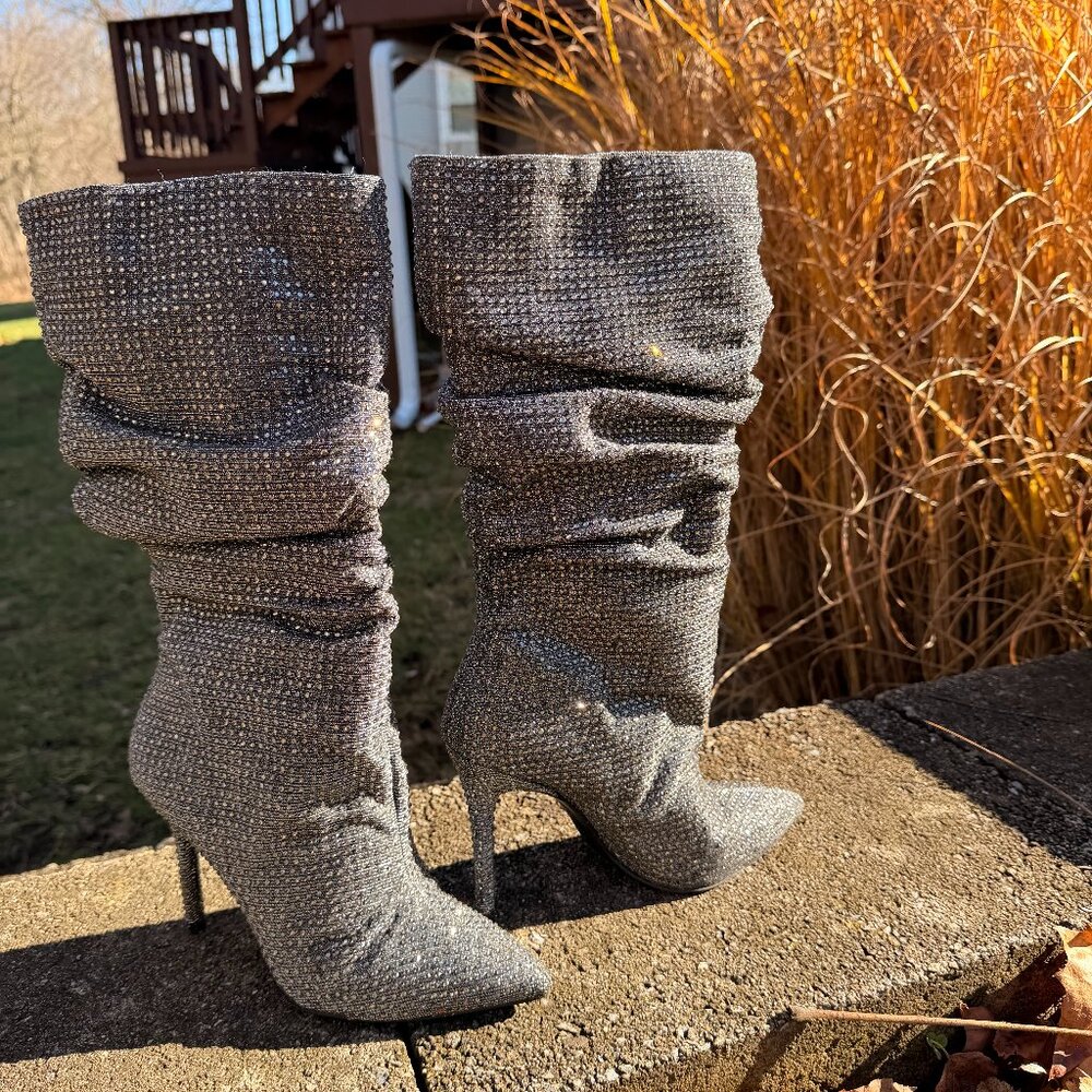 Jessica Simpson Layzer Rhinestone Slouch Boots - Picture 4 of 7